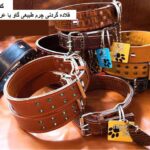 قلاده گردنی چرم طبیعی گاو با عرض 5سانتی متر - کد C25