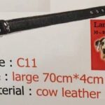 قلاده گردنی چرم طبیعی (عرض 4سانتیمتر) (سایز بزرگ) - کد C11
