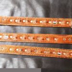 قلاده گردنی چرم طبیعی گاو دارای لایه محافظ میخ دار - کد S2